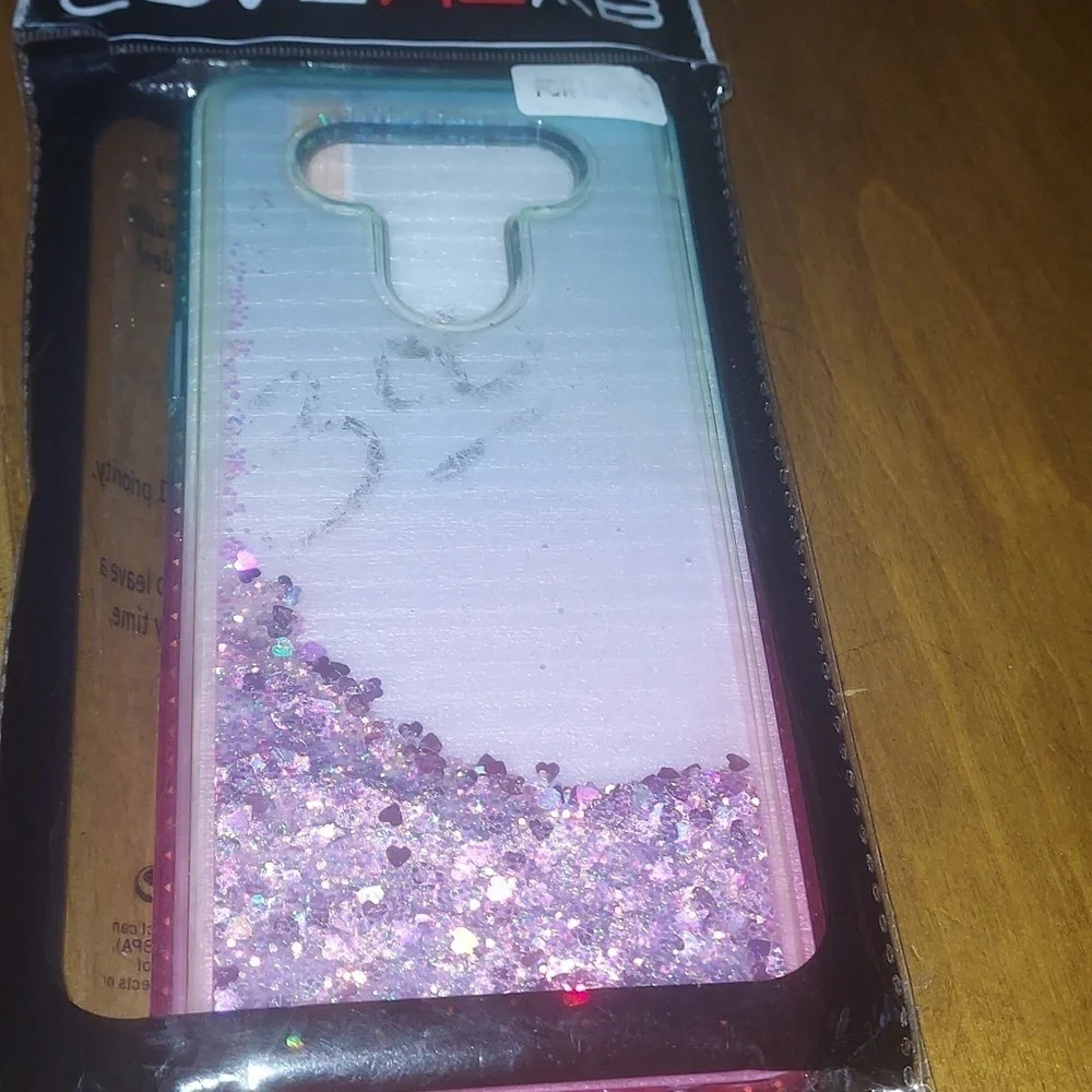 COVERLAB galaxy wireless liquid glit for LG k51 case - teal/pink new